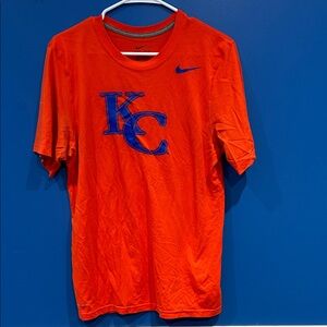 Nike Bright Orange T-Shirt with Blue KC Logo Keystone College